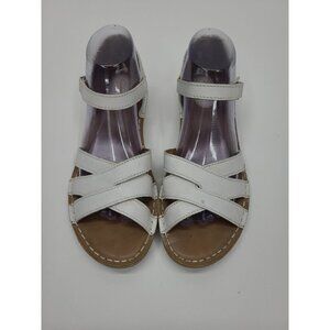 Clarks Artisan Tustin Shara White Leather Flat Sandals Women's Size 9